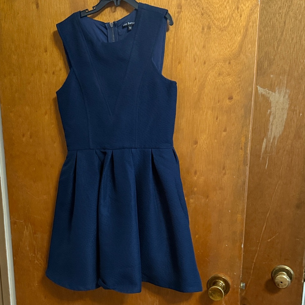 Chic Navy Sleeveless Mini Dress